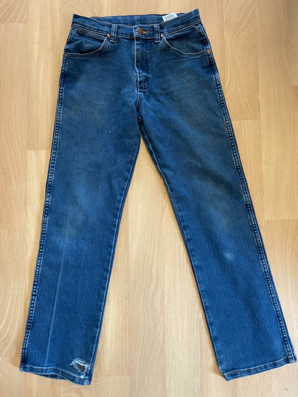 Wrangler Straight Slim Leg Dark Blue Jeans Size 16 Slim